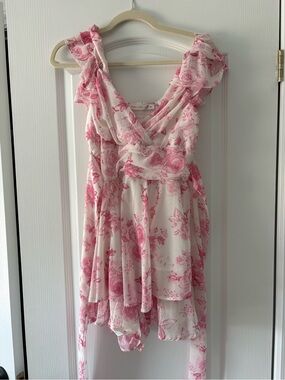 Altar’d State Floral Ruffle Tie-Back Romper